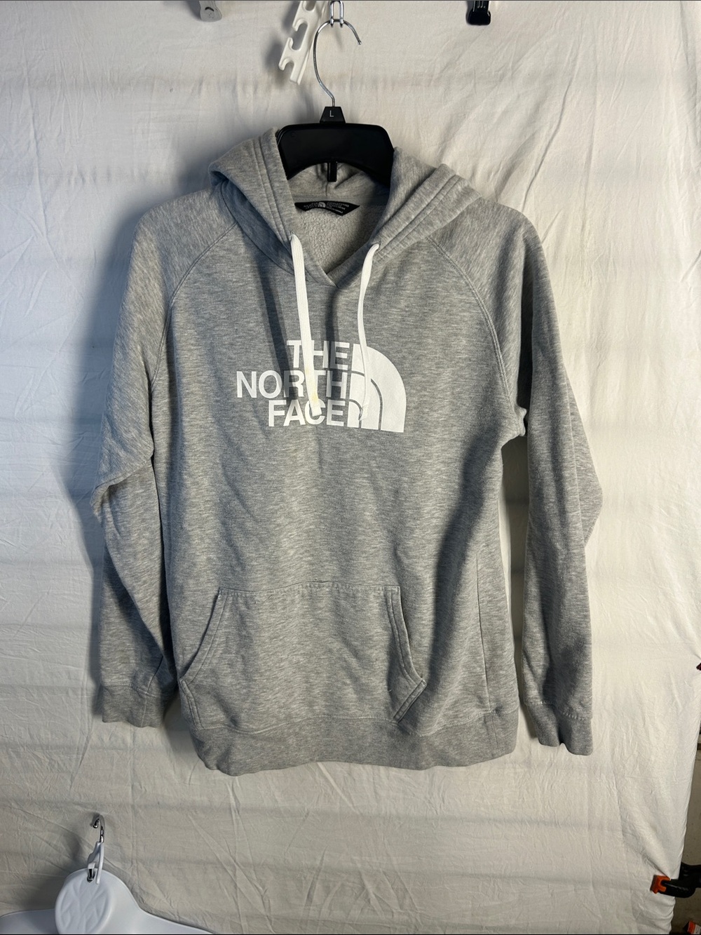 The North Face Gray Hoodie with White Logo